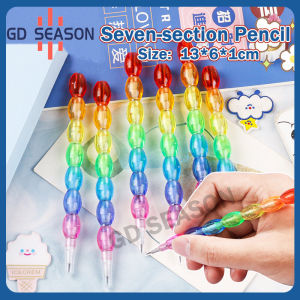 4PCS Tanghulu Seven-section Pencil Smiley Face Graffiti Pencil Student Cartoon Creative Pencil Learn