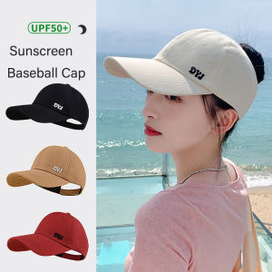 Can Be Tied High Ponytail Baseball Cap Summer Sunscreen Sun Protection Empty Top Hat for Women Outdoor Fashion Breathable Duck Tongue Hat