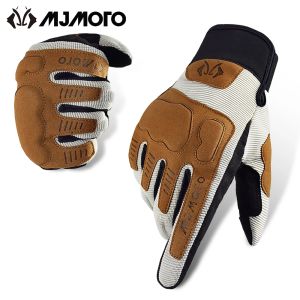 MJMOTO Summer Windproof Motorcycle Gloves Touchscreen Compatible Wear-resistant Non-slip Breathable Motorbike Motocross Gloves