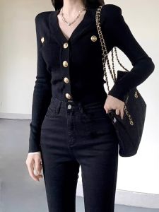 HUOLISI | Chic French Style Retro V-neck Knit Cardigan