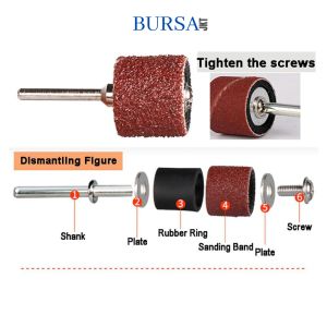 SET BATANG AS MANDREL 3.17 MM + AMPLAS SHAFT GERINDA AMPLAS DRUM SANDING BULAT