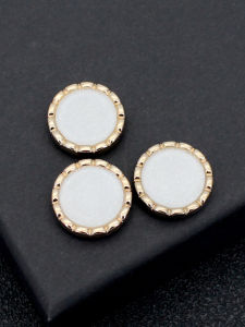 Áo Sơ Mi Nữ Cao Cấp Có Nút Kim Loại Khâu Tay Nút Phẳng Màu Vàng Áo Len Cardigan Hở Thời Trang Phụ Kiện May Vá