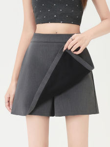 กระโปรงสั้นทรงเอเอวสูงสีเทา ทรงเข้ารูป ป้องกันแสง สำหรับผู้หญิง ฤดูร้อน 2025 กระโปรงสั้นทรงเอทรงเอ กระโปรงสั้นทรงเอ