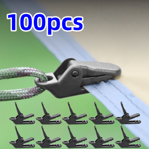 100/50/10pcs Sturdy Tent Clips Outdoor Tarpaulin Clips Anti-wind Fixed Camping Tent Hook Crocodile Clamp Clip for Outdoor Campin