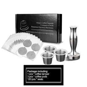 Nespresso Coffee Pods Stainless Steel Refillable Capsulas Nesspreso Reusable Coffee Filter Cup New DIY Coffee Maker Tools Gift