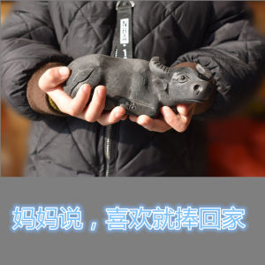 Handmade Purple Clay Sculpture Tea Pet Decorative Item Premium Quality Felted Large Water Buffalo Twelve Zodiac Cattle Can Be Kept