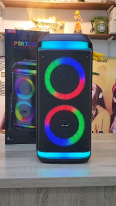 NEW Upgraded Disco Colorful RGB Flash Lights Bluetooth Karaoke Speaker with Wireless Mic Dual 4inch LED Light Outdoor Speaker 2*4 Increasing Size Big Wireless Double Brodu Speakers with Micphone