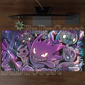 Bandai | HD Printing Gengar Pokemon Anime Mousepad Large PC Gaming Office Accessories Mouse Pad Lock Edge Computer Keyboard XXL Desk Mat