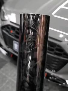 Forged Carbon Fiber Vinyl Wrap Auto Motorcycle Adhesive Vinyl Air Bubble Free Silver Blue Black Forged Carbon Car Wrapping Film