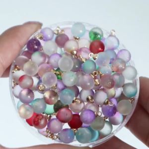 30PCS Glass Gradient Pendant Gold Powder Ornaments For Jewelry Making DIY Bracelet Earrings Key Chain Necklace Jewelry Making