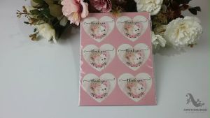 30 pcs Thank You Sticker TY027 Cute Girl and Cat