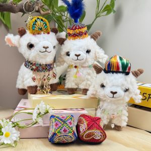 Tourist Souvenir Cute Lamb Baby Plush Toy Woolen Doll Ethnicity Character Hat Creative Gift Bag Pendant from Xinjiang