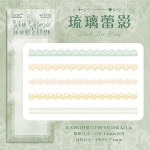 40 pcs Lace Stickers Cute Aesthetics Decor Collage Junk Journal Scrapbooking Supplies Self Adhesive Creative Stationery Sticker