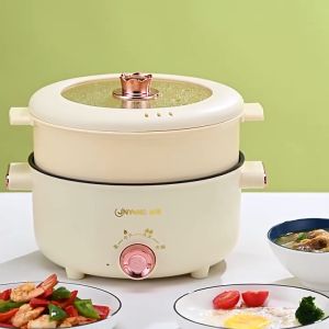 TMALL 📢 พร้อมส่งมาก!! หม้อไฟฟ้า กระทะไฟฟ้า มัลติฟังก์ชั่น 22cm/24cm หม้อต้มไฟฟ้า หม้อชาบู หม้อสุกี้ หม้อทอด แกงต้ม ผัด LK