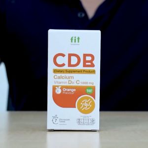 Fit CDB | แคลเซียมเม็ดฟู่ + วิตามิน D3 +C +B | ดูแลกระดูก ฟัน | รสส้ม สดชื่น ดื่มง่าย | ไม่มีน้ำตาล