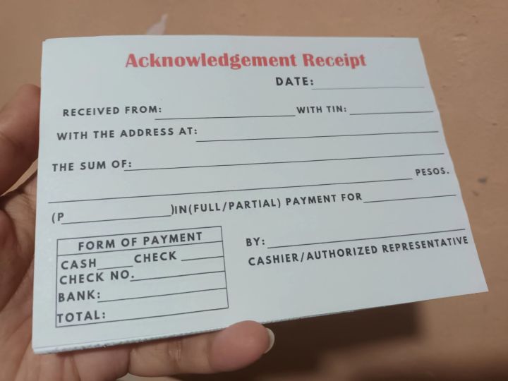 Acknowledgement receipt lazada ph