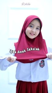 Hijab Bergo Jersey Alikaa Jilbab Sekolah Pinguin Anak Jilbab Instan Anak umur 6 sampai 12 tahun