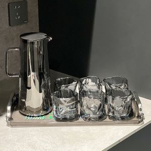 Luxurious Glass Water Cup Set Modern Minimalist Home Use Tea Brewing Glasses Guest Serving Water Pot Ceramic Tea Cup Moving Gift Box