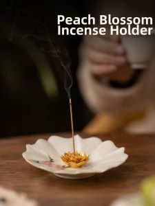 SONGYANRUMO | Ceramic Peach Base Lotus Incense Burner