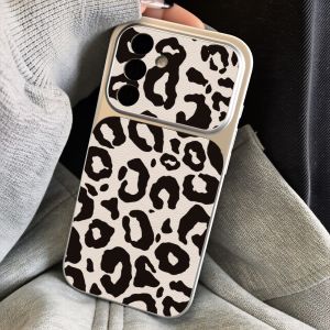 Leopard Leather Phone Case For Samsung Galaxy S26 S25 Ultra FE S24 S23 Ultra S26+ A57 A56 5G A55 A54 A53 A26 Cover With Lanyard