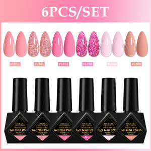 6pc 10ml Nail Gel Polish Set HEMA FREE DIY Manicure Nail Art Supplies Varnish Gel for All-Season Nails Design Easy to Apply