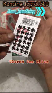 1 Lembar isi 24 pasang | Kancing Jepret 500 Asli Jepang Diameter 8mm Silver dan Hitam | Kancing Cetet | Kancing Tekan | Kancing Knop | Kancing Popper tich | Snap Button | Kancing Jepret Kualitas Tinggi