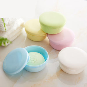 Plastic Soap Container Soap Bar Holder Travel Case Portable Round Soap Dishes with Lid Leak-Proof Soap Box for Shampoo Bar
