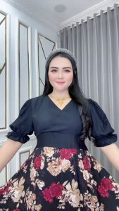 Kimono Haruka - Pakaian Wanita Dress Karet Pinggang Katun Rayon