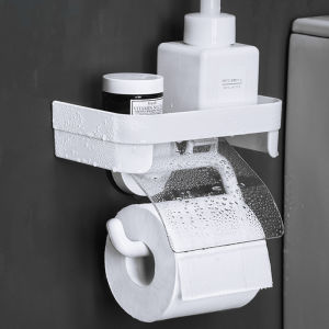 KOREA DeHUB Roll Paper Hanger Shelf ABS Punch-free Toilet Roll Holders Suction Cup Holder Multi-purpose Storage Shelf