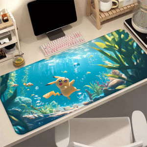 Bandai | Kawaii Pikachu Swimming Mouse Pad Cartoon P-Pokemon Mouse Mat HD 1000x500 Print Large Gaming Desk Pad for Home Office Gamer