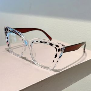 KAMMPT Oversized Cat Eye Glasses Women Stylish Patchwork Rim Optical Frames Trendy Brand Design Blue Light Blocking Eyeglasses