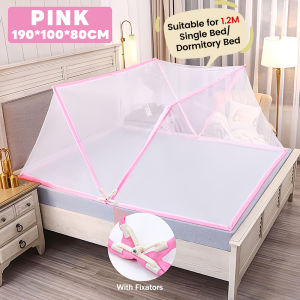 【Free Fixators】Foldable Mosquito Net for 1.8 King 1.5 Queen Double Single Baby Crib Bed Tent Family Size Big Mosquitero Net Mosquito Proof Cover Home Living Bedding Accessories