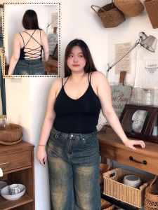 Áo Ba Lỗ Hở Lưng Có Đệm Ngực Cỡ Lớn Gợi Cảm Thường Ngày Mùa Hè 2024 Áo Ba Lỗ Không Tay Bằng Nylon Co Giãn Có Khóa Kéo Màu Trơn