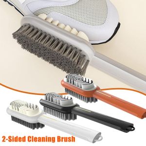 Long Handle Cleaning Shoe Brush Double-Sided Soft Rubber Suede Material Dual-Use Care Cleaning Leather Shoe Brush