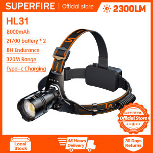 SUPERFIRE HL31 head light led super bright 2300 lumens 36W high power zoom headlight rechargeable 4 modes P90 headlamp waterproof 90 degree regulation
