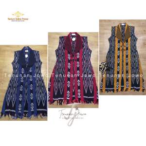 Outer Kutung Tenun Etnik Premium Long Vest Cardigan