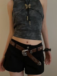 BGS- 581 Ikat Pinggang Wanita Kulit Sapi / Women Cassual Punk Fashion Trendy