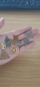 5 Pieces of Witch Rune Vintage Celtic Knot DIY Bracelet Necklace Pendant Stainless Steel Jewelry Making Accessories Gift