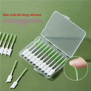 40/10 Chiếc Bàn Chải Kẽ Răng Cao Su Mềm Làm Sạch Răng Miệng Cho Người Lớn Vệ Sinh Răng Miệng Dụng Cụ Làm Sạch Răng Hộp Đựng