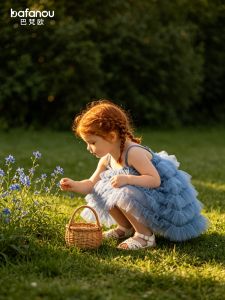 BAFANOU | Summer Baby Girls Dress A-Line Dopamine Colors Strap Dress