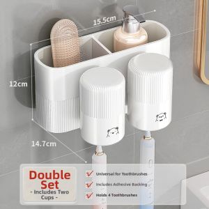 JOYBOS | Drill-free Bathroom Wall-mounted Toothbrush and Toothpaste Storage Rack