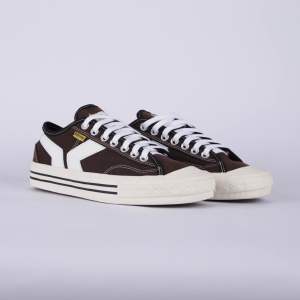 Sepatu pria wanita sneakers Quiferstep orgenzi brown remaja cewek cowok spatu coklat kekinian terbaru seoatu coklat kanvas