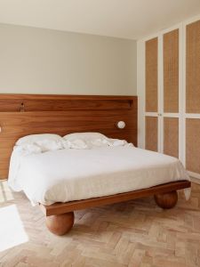 NongHouse | Scandinavian Wabi-Sabi Style Solid Wood Double Bed