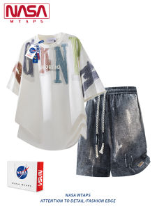 NASA WTAPS | Bộ Quần Áo Nam In Chữ Thoáng Mát Thể Thao Phong Cách Thư Giãn