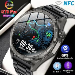 Đồng Hồ Thông Minh GT6 Pro 2025 Phiên Bản Toàn Cầu Mới Định Vị GPS La Bàn NFC Chống Nước IP68 Gọi Bluetooth Chất Liệu Gốm & Titan Dành Cho iOS