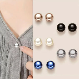 10pcs Pearl Button Pins DIY Decorative Safety Button Covers For Shoes Hats Bags ShawlsCollar Needle Buckle Fixed Pin Brooch