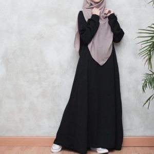 GAMIS POLOS MUSLIMAH BUNSUI LENGAN PANJANG MANSET WUDHU TRENDLY ABAYA BASIC TURKEY DRESS MAYUNG VIRAL KEKINIAN