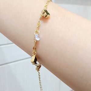 Gelang Rantai Titanium Clover Mix Mata GLT-495