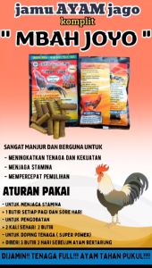 MBAH JOYO merah jamu ayam petarung - full stamina persiapan laga