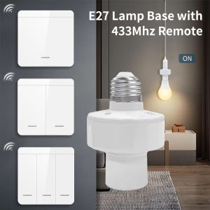 RF 433MHz Wireless Light Switch 1/2/3Gang 86 Wall Panel Switch E27 Lamp Holder Remote Control Interruptor For LED Lamp AC85-265V